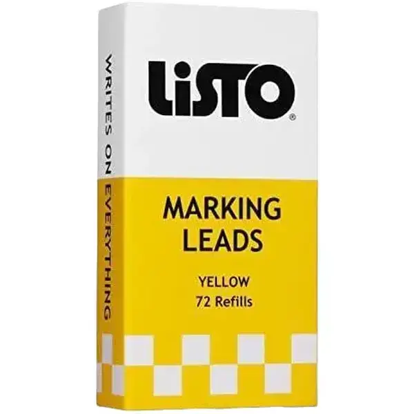 Listo 162 Marking Pencils Refill - YELLOW, Box of 72, Grease Pencils/China Marking Pencils/Wax Pencils