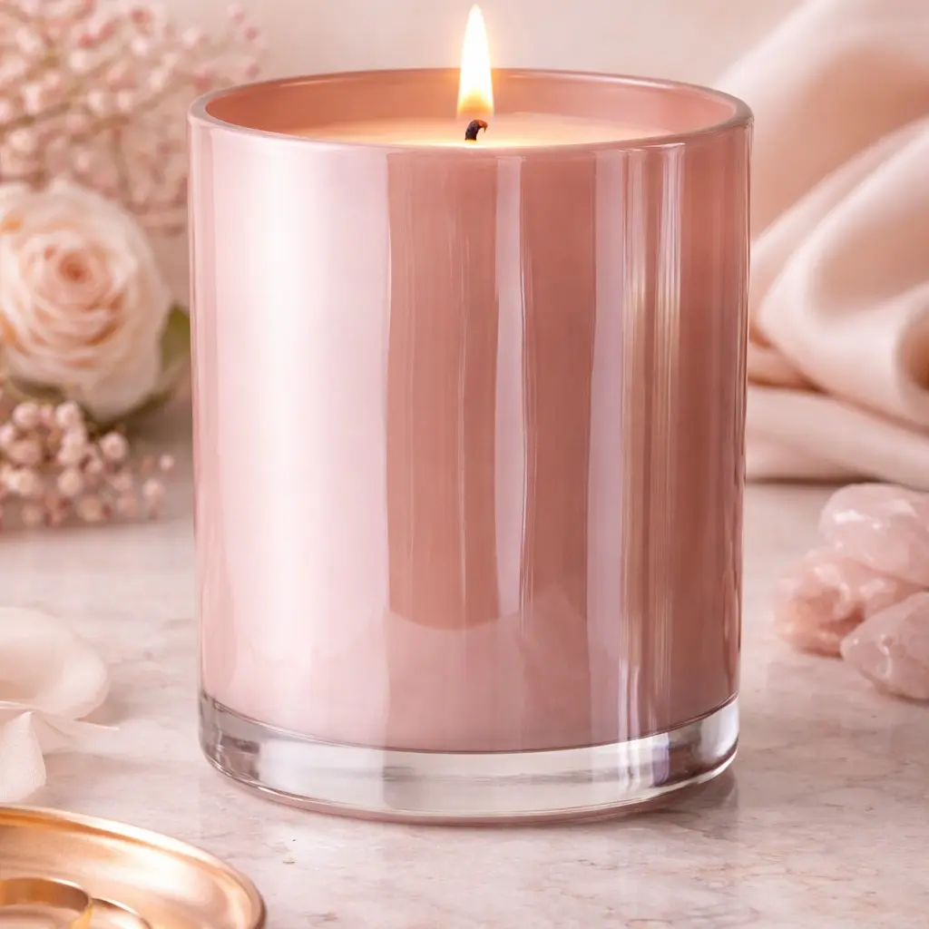 Sensory Blush Luxe Jar Candle 7.5 oz Hand Made