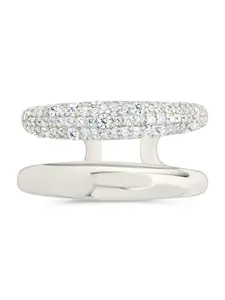 Sterling Silver Maisey CZ Studded Open Ring