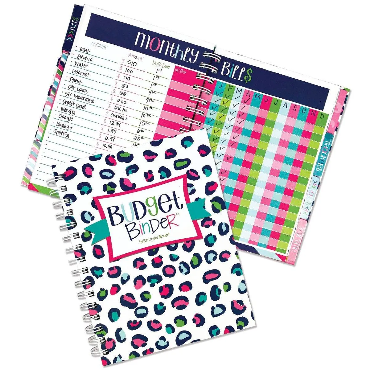 Budget Binder™ Bill Tracker Financial Planner with Stickers, Calendar, Debt Management, Goal & Habit Tracking - Leopard Office Notebook (Office Stationery Supplies), Goals