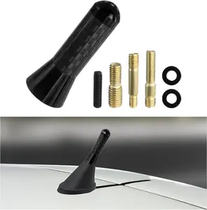 Black, Short Bullet Truck Antenna Universal Fit, Anti-Theft Car Wash Safe Replacement, Exterior Accessories