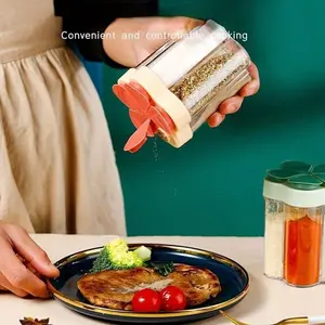 Spice Shakers Salt Pepper Shaker Seasoning Jar Plastic Container Seasoning Bottle Organizer Outdoor Camping Seasoning Container Cooking BBQ Kitchen Gadgets