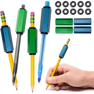 Pack of 4 pen or pencil weights—handwriting aid for children, seniors, or individuals with special needs; helps address handwriting issues caused by autism, tremors, grip strength limitations, or fine motor skill disabilities. 1.5 oz.