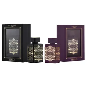 Lattafa Bade'e Al Oud 2-Piece Set for Unisex, (3.4 Oz Amethyst Eau De Parfum Spray + 3.4 Oz Oud for Glory Eau De Parfum Spray)