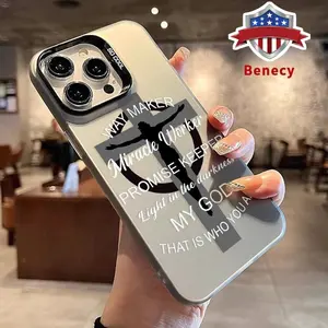 Phone Case for iPhone 15 16 14 Pro Max 13 12 11 XR XS Plus Jesus Cross Christian Quotes Pattern Anti-Scratch Shockproof Pocket-Friendly durable Cover Cellphone Protective