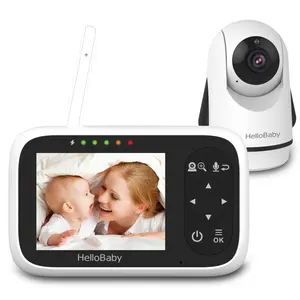 HelloBaby Baby Monitor HB6336 - 3.2" Color Display, Pan & Zoom, Night Vision, 1000ft Range, Wall Mount, No WiFi Secure Camera for Baby's Room