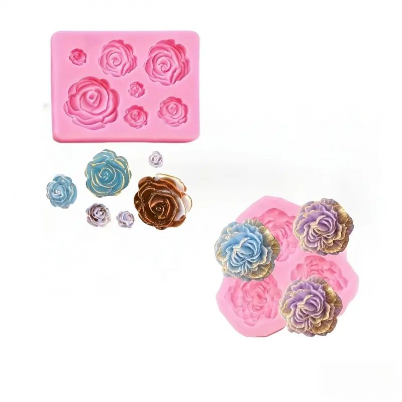 2-Piece Flower Candle Molds Set, Rose & Daisy Silicone Molds, Reusable High-Quality Design, Ideal for Crafts & Gifts