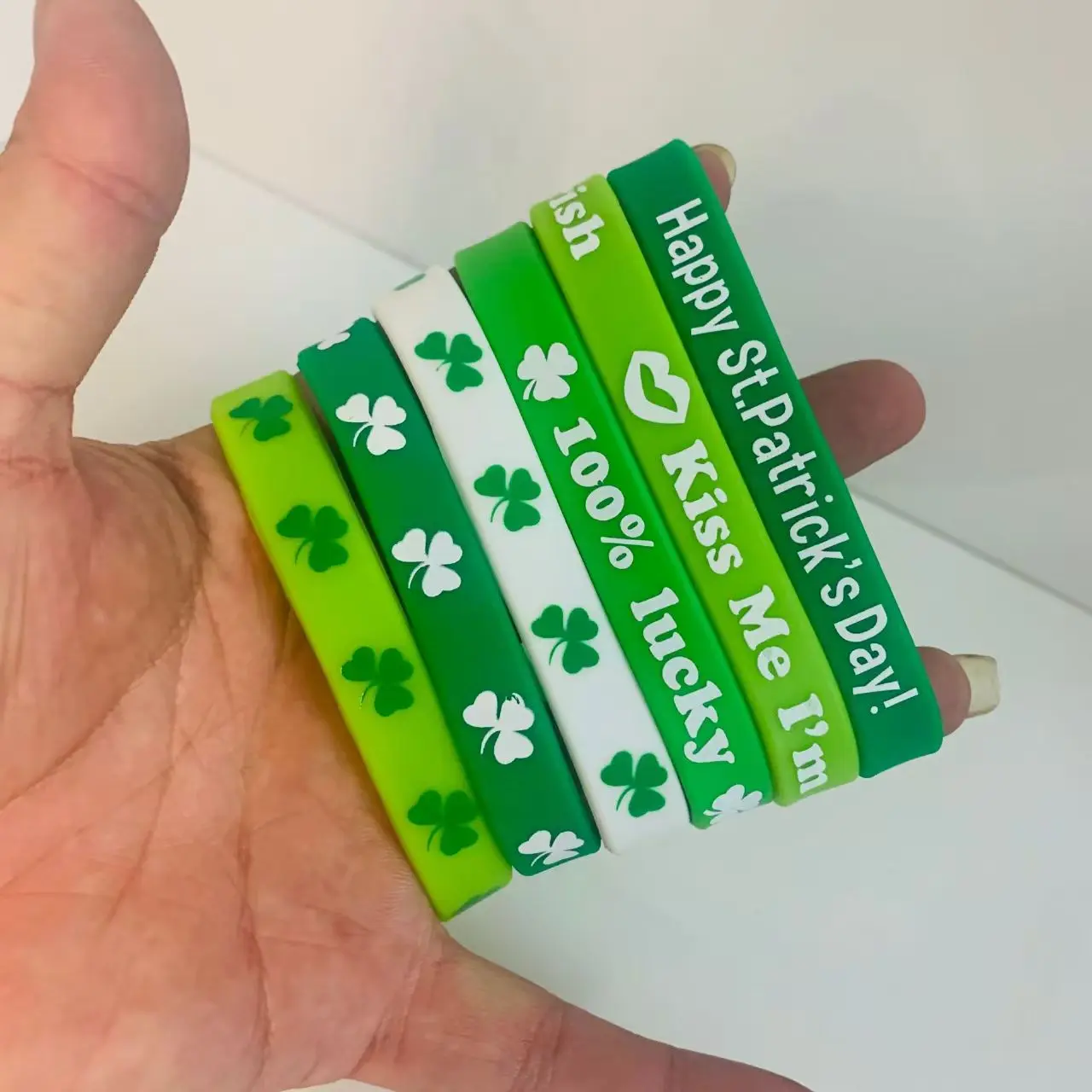 Irish Silicone Bracelet for St. Patrick's Day, Lucky Holiday Accessory, Perfect Gift for Irish Celebrations & Festivities, Good Fortune, Stackable Bracelet Set