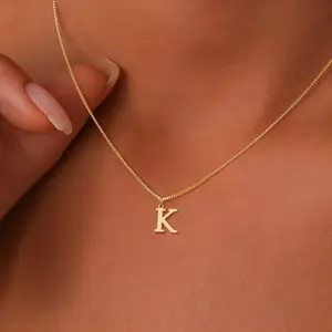 AurumGlow Gold Initial Dainty Necklace for Women, Tiny A-Z Pendant Choker Necklace fashion trendy