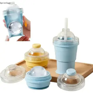 Portable Foldable Ice Hockey‑Style Cup, Reusable Collapsible Drinkware with Attached Straw, Lightweight Heat‑Resistant Easy‑Clean Travel Mug, Leak‑Proof Durable Outdoor Water Cup, Multi‑Purpose Portable Cup for Hiking, Camping, Daily Office Use & On‑the‑G