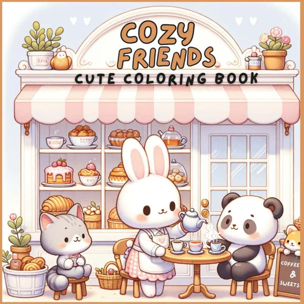 Cozy Friends: Coloring Pages for All Ages With Adorable And Cute Animal Characters, Scenes of Everyday Life