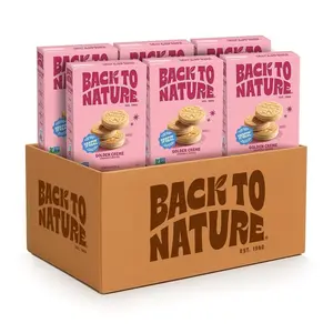Back to Nature Golden Creme Sandwich Cookies - Dairy Free, Non-GMO, Made with Wheat Flour, Delicious & Quality Snacks, 8.25 Ounce (Pack of 6)