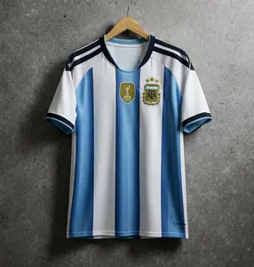 Argentina Soccer Jersey 2026 Embroidered Logo, Argentina Football Shirt Blue White Stripes