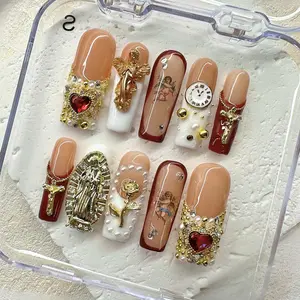 NailPhoria YOUR MAJESTY - Handmade Press-On Nails | Reusable, Salon-Quality, Long-Lasting, Glossy Design