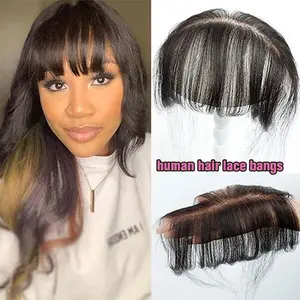 HD Lace Bangs Human Hair Air Fringe Front Bangs Virgin hair Lace Bangs Piece