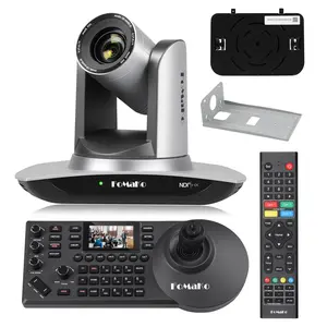 FoMaKo NDI Camera AI Auto Tracking HDMI PTZ Camera 20x Optical Zoom PTZ Controller PoE PTZ Camera Controller (FMK20UH NDI+KC608)