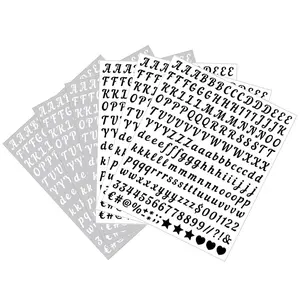 3 Sheets 0.5inch Alphabet Stickers Vinyl Self-Adhesive Number Alphabet Stickers, Mailbox Numbers Labels DIY Crafts Art Making, Decals for Sign, Notebook