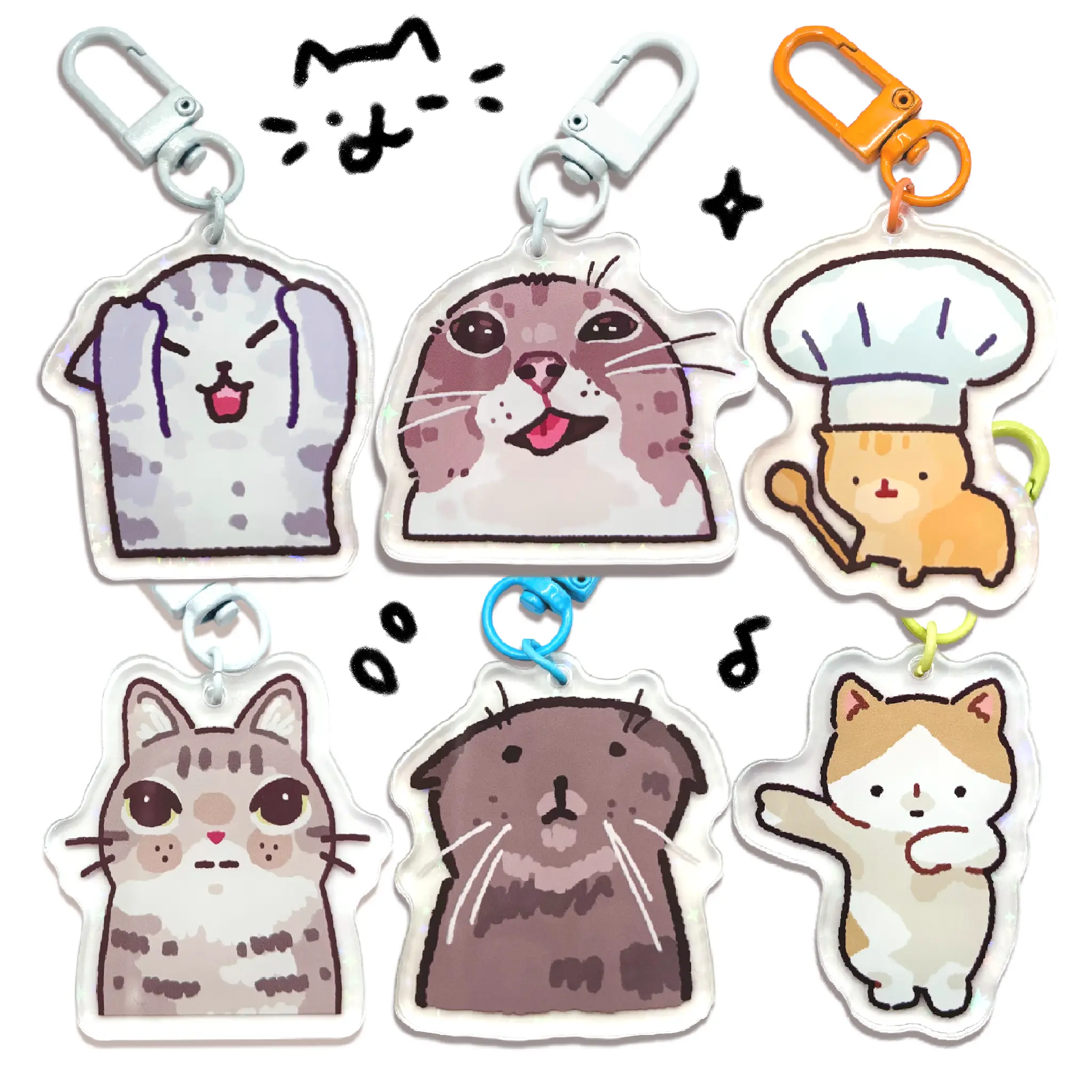 Cat Meme Keychains 4