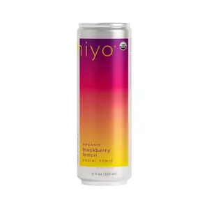BIG SALE 2026!!!  Hiyo Organic Social Tonic - Blackberry Lemon, 12 FZ - N.A. Functional Seltzer, Sparkling Water Crafted with Organic Adaptogens, Nootropics & Botanicals