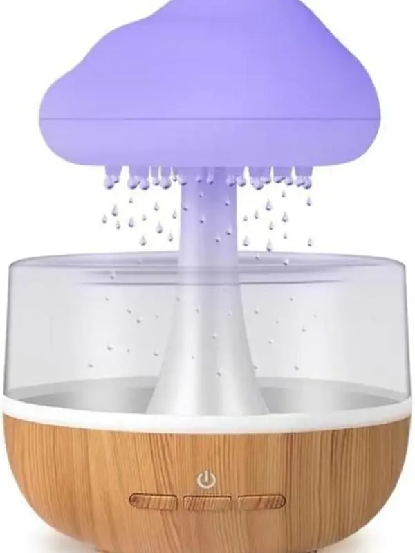 Rain Cloud Humidifier, Water Drip Diffuser Cute Humidifier Raining Night Light Aromatherapy Essential Oil with 7 Changing Colors Lights Drop Sound, White raincloud humidifier