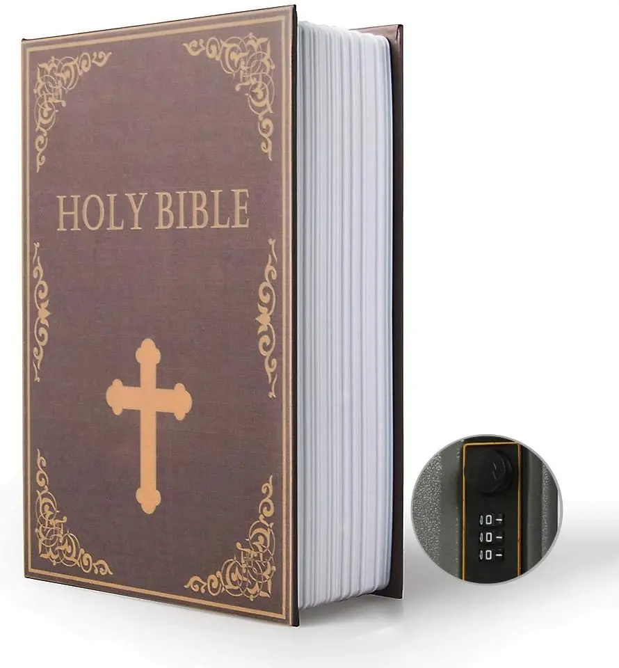 Dictionary-Style Hidden Safebox - Alloy Steel Small Anti-Theft Freestanding Security Safe with Password Combination Lock, Decorative Diversion Book Storage Box for Office Supplies, Dorm Nightstand Use, Home Security Solution