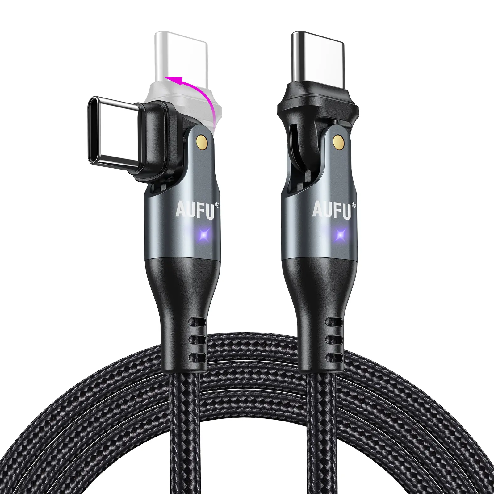 AUFU USB-C to USB-C Cable 240W PD 3.1 Fast Charging, 3.3ft / 6ft / 10ft, High-Power Type-C Charging Cable for iPhone 16/15, MacBook, iPad Series, Aluminum Alloy