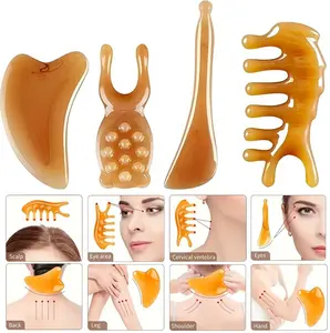 4pcs Handheld Head Massage Comb - Transparent Plastic Scalp Tool for Relaxing Meridian & Acupoint Massage, Ergonomic Design for Neck, Shoulder, Back, Legs - Portable Home Use, No Power Needed, Scalp Massager, Ergonomic Massager, Durable Plastic