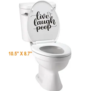 Live Laugh Poop Decal Funny Bathroom Wall, mirror toilet seat Sticker, Humorous Restroom Decor, Vinyl Quote for Toilet Area Perfect Gag Gift
