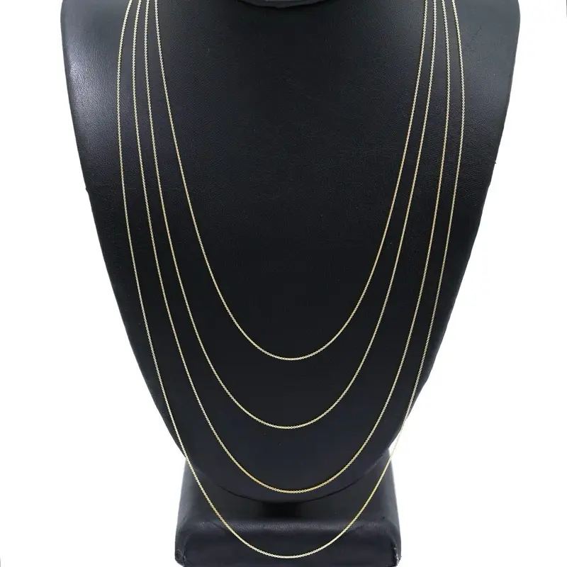 14KT Gold Mini Rolo Necklace Chain - 0.5mm Dainty Thin Jewelry