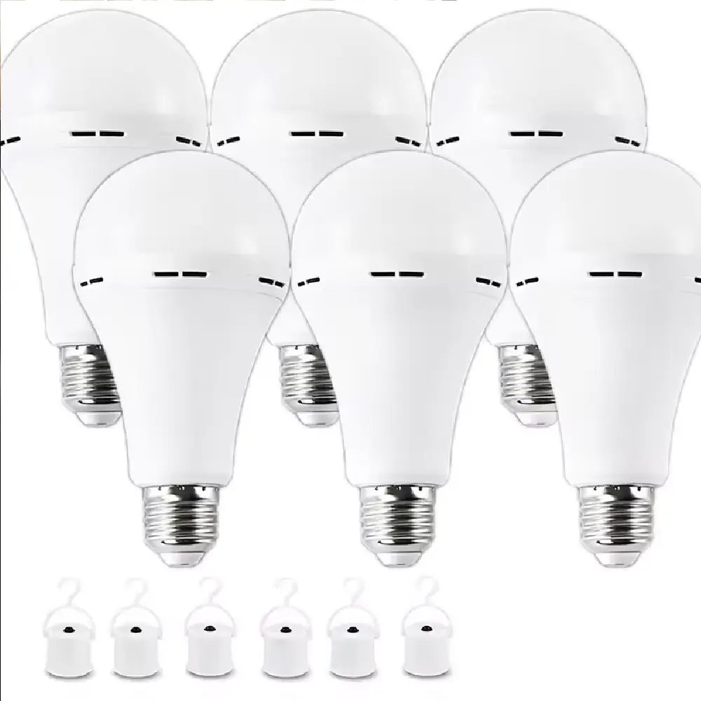 4/8 Pack Rechargeable Emergency LED Bulbs UL Listed, 9W 850LM 5000K Daylight E26 120V Battery Operated Light Bulbs for Power Outage Hurricane Camping Reading