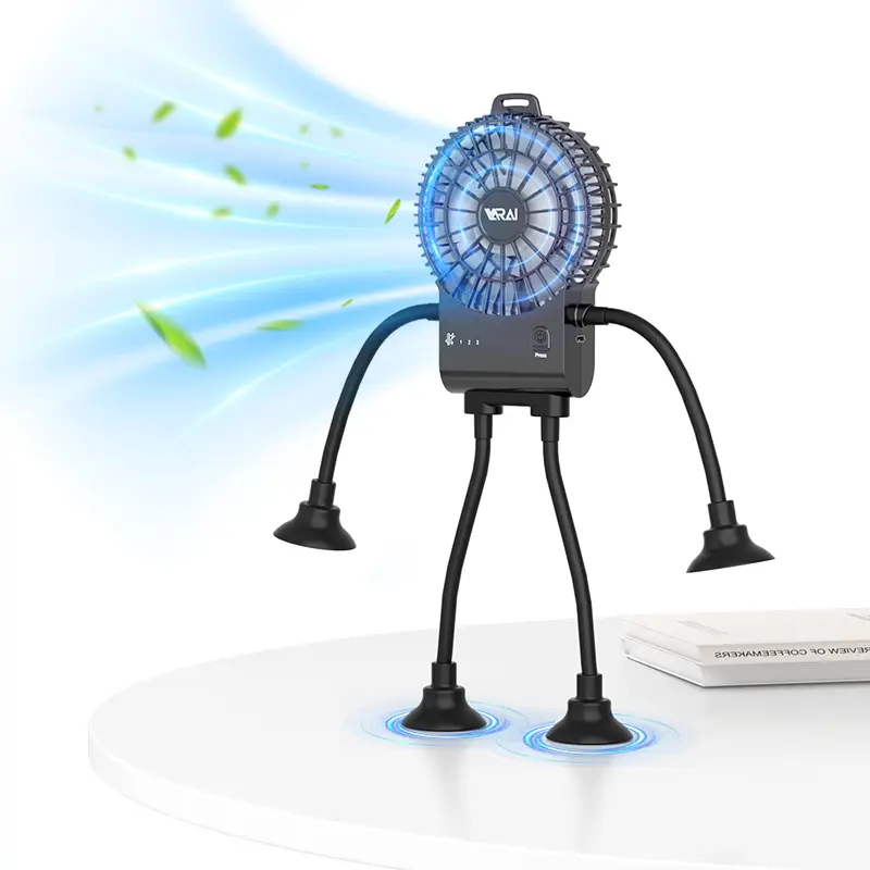 Robot Portable Handheld Creative Fan - Ultra-high degree of freedom mini fan, battery life of 7-8 hours, USB charging, suitable for travel and outdoor