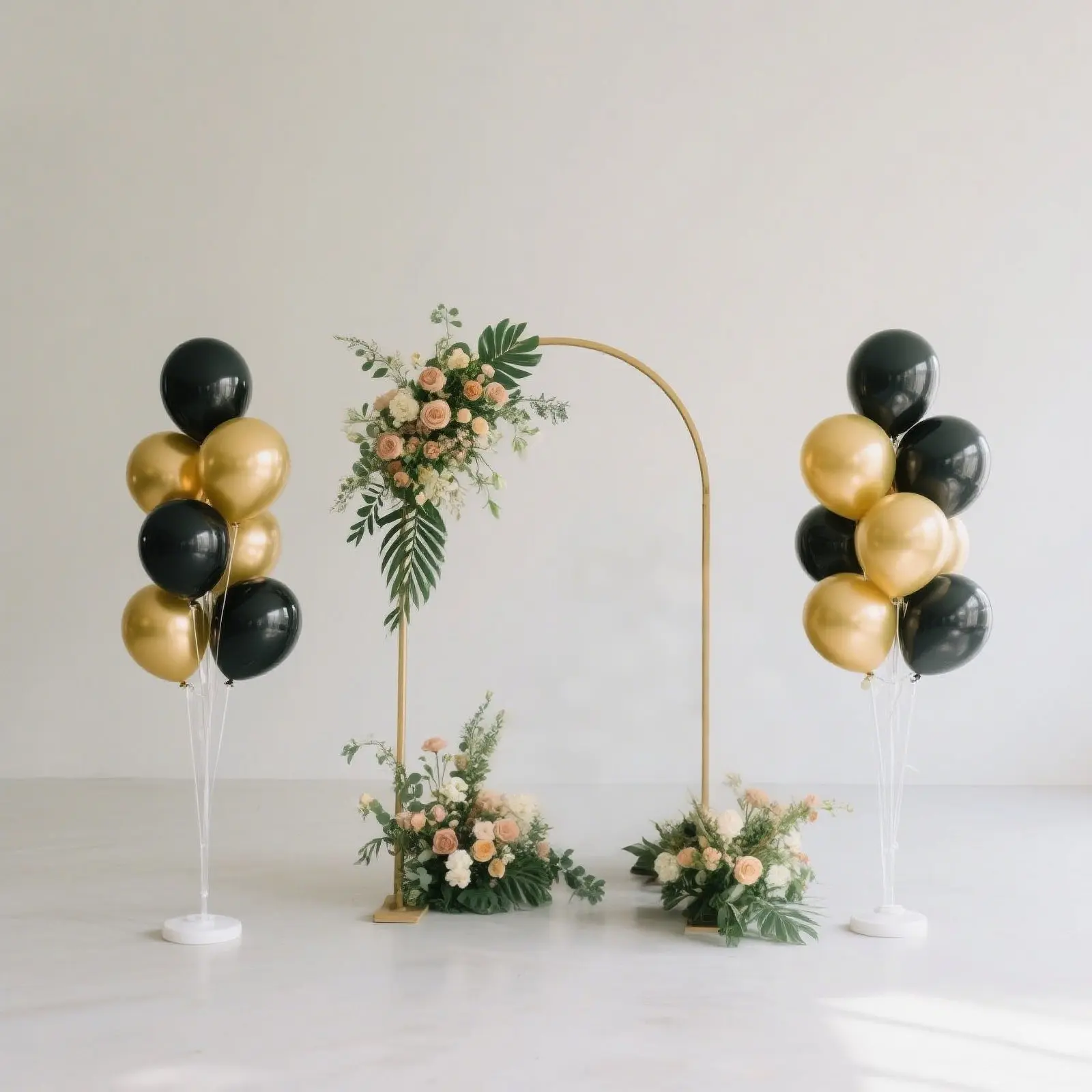 2 Pack Balloon Column Stands – 4.5ft Clear Balloon Tower Kit with Water-Fillable Base for Floor Displays