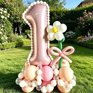 53-Piece Daisy Number Birthday Party Balloon Set, Includes 32-Inch Numbers, Perfect for Baby Shower, Kids Birthday, Outdoor Events