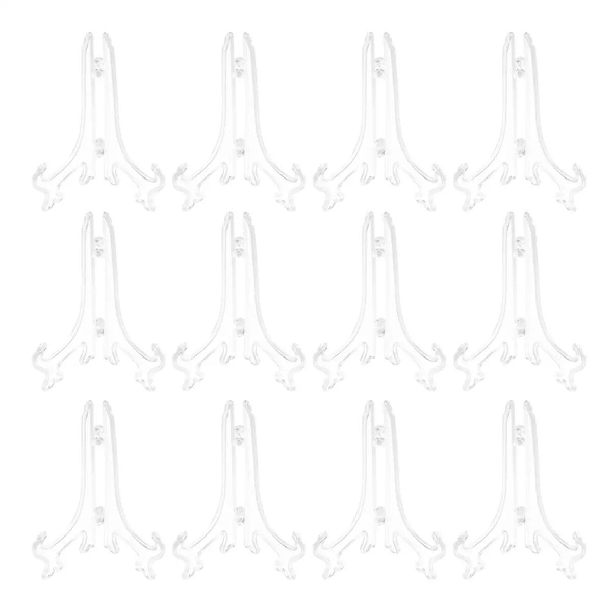 12Pcs/Set Clear Plastic Easels Plate Holders Display Dish Rack Picture Frame Photo Book Pedestal Holder Display Stand Stander