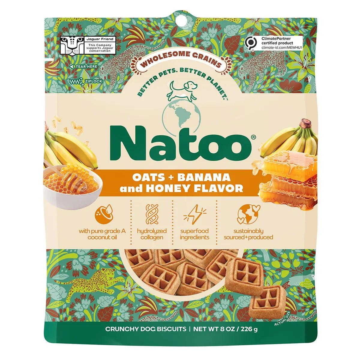 Crunchy Dog Biscuits – Oats, Banana and Honey Flavor