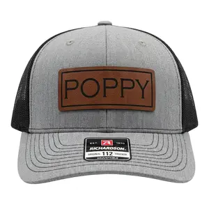 Poppy Hat – Leather Patch Trucker Hat, Funny Snapback Cap, Bold Grandpa Pride Hat, Family Love Statement Hat, Viral Tiktok Gift For Poppy, Father’S Day Gift Idea, Everyday Casual Cap
