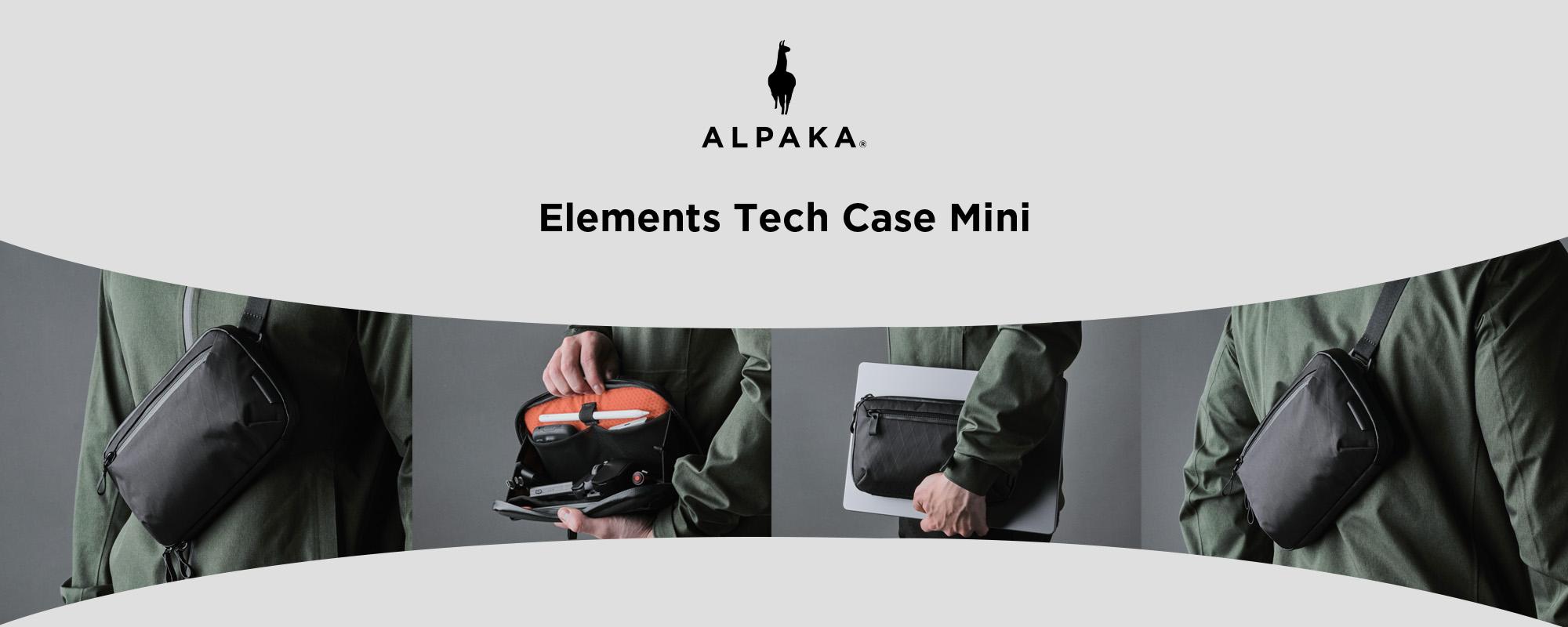 ALPAKA Elements Tech Case Mini - Compact Electronics Organizer, Small Cable Bag for Chargers and Earbuds, Phone Pouch, Travel Accessory Case, Crossbody Sling, Black X-Pac VX42 ALPAKA Elements Tech Case Mini - Compact Electronics Organizer, Small Cable Bag for Chargers and Earbuds, Phone Pouch, Travel Accessory Case, Crossbody Sling, Black X-Pac VX42