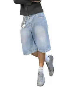 Men's Denim Shorts Loose Fit Wide Leg Casual Comfortable Wear Menswear Jeans Street Style Summer Shorts