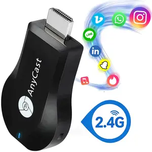 Wireless HDMI Display Adapter, Stable 2.4G WiFi Connection, Low Lag Smooth Casting, 65FT Long Range Transmission, Supports Miracast Airplay DLNA, Plug and Play, Ideal for Home, Office & Classroom Use