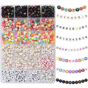 1100pcs Mixed Acrylic Letter Beads A-Z Cube Alphabet Beads for Jewelry Making Kit, Bead Assortment, DIY Beading Accessories, DIY Bracelets Necklaces Keychains Earrings Accessories