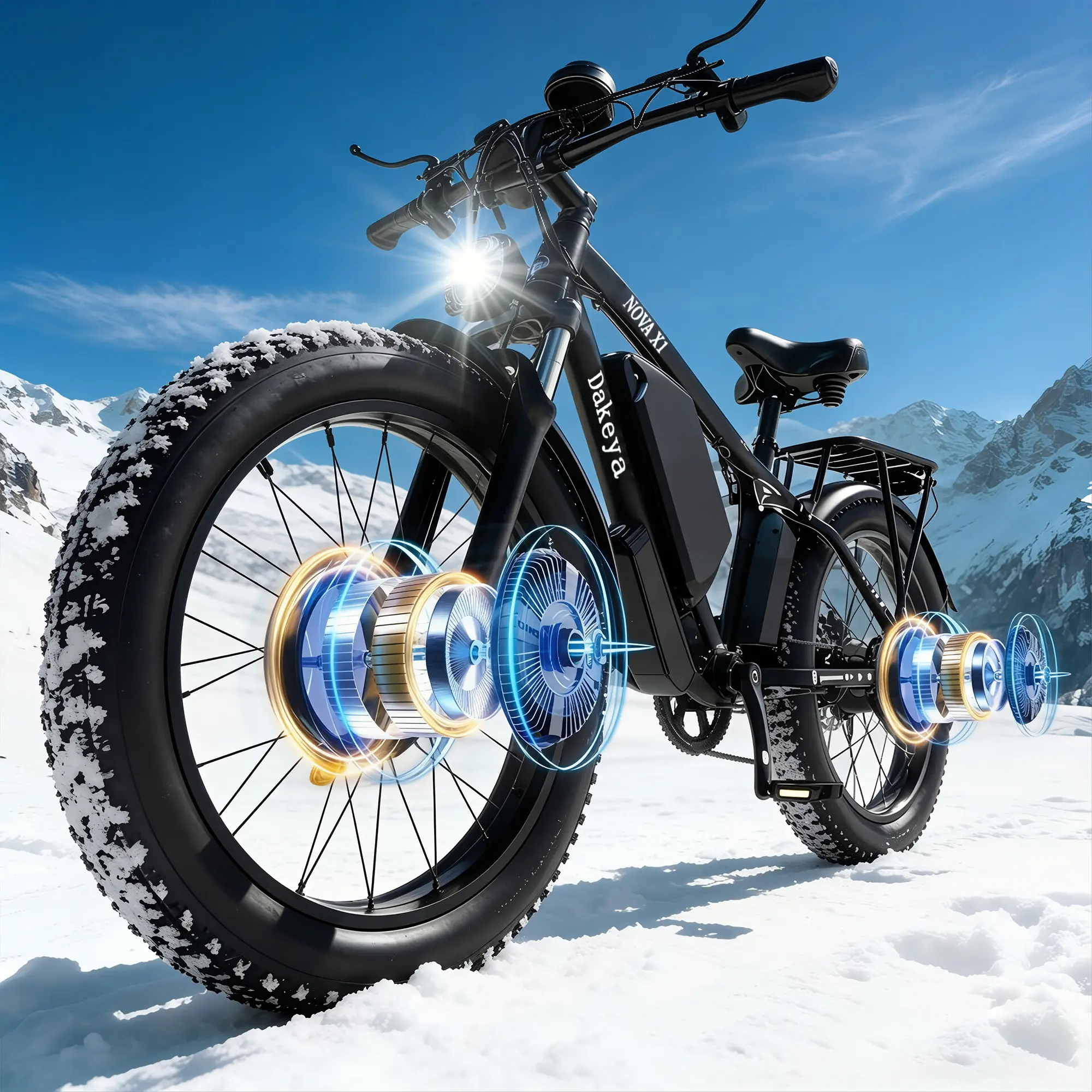 【Dakeya-Nova X1】2026 New Model 6000W Dual Motor Electric Mountain Bike, Shimano 21-Speed System, Full Suspension, UL2849 Certified, 50 MPH Fat Tire EBike for Off-Road Ride, 25Ah, 26” X 4.0”" Tires, 400 lbs Load Capacity