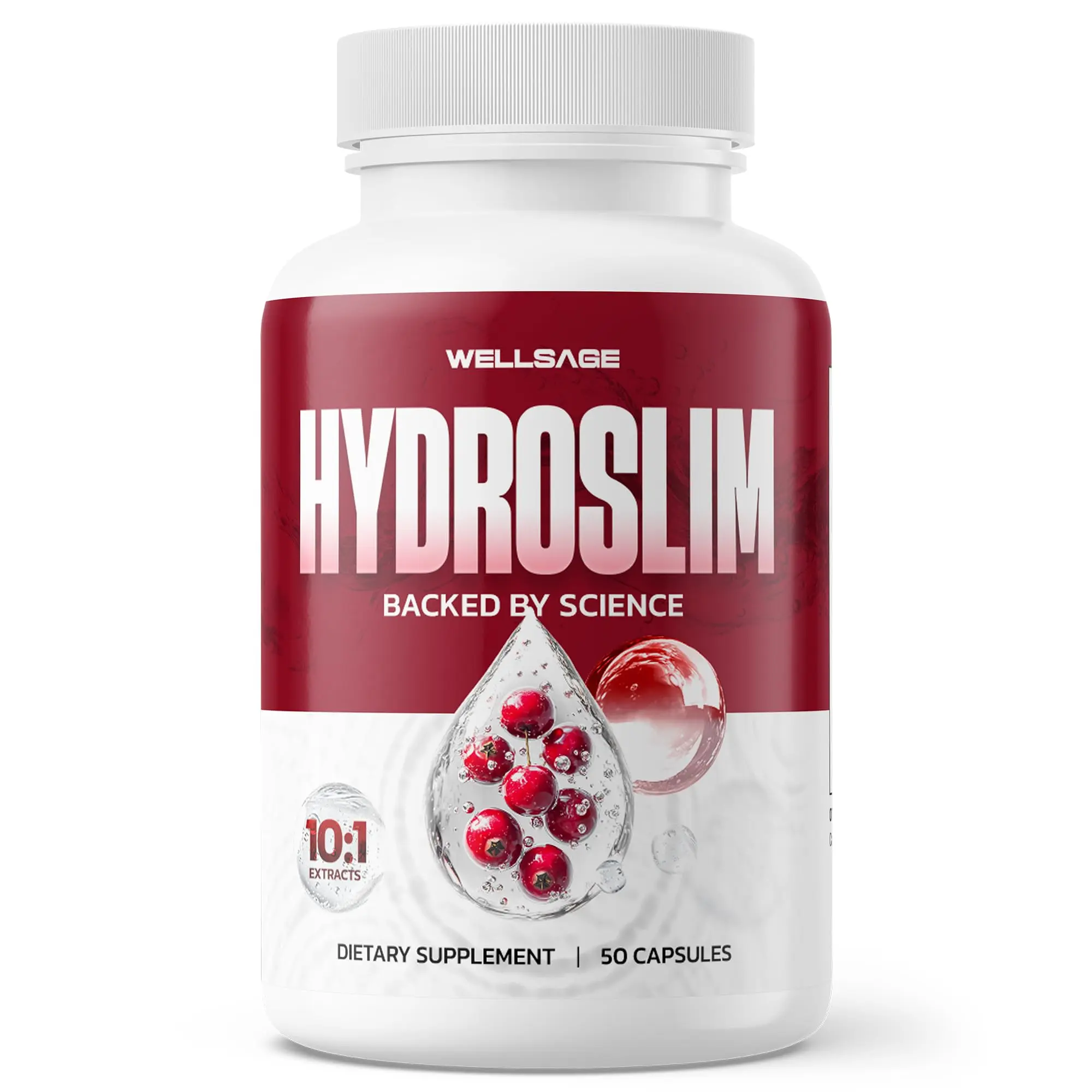 Wellsage HydroSlim Water Pills for Swollen Legs and Feet Edema Relief Fast Acting Diuretic Supplement with Juniper Berry Electrolyte Support Natural Ingredients 50 Capsules