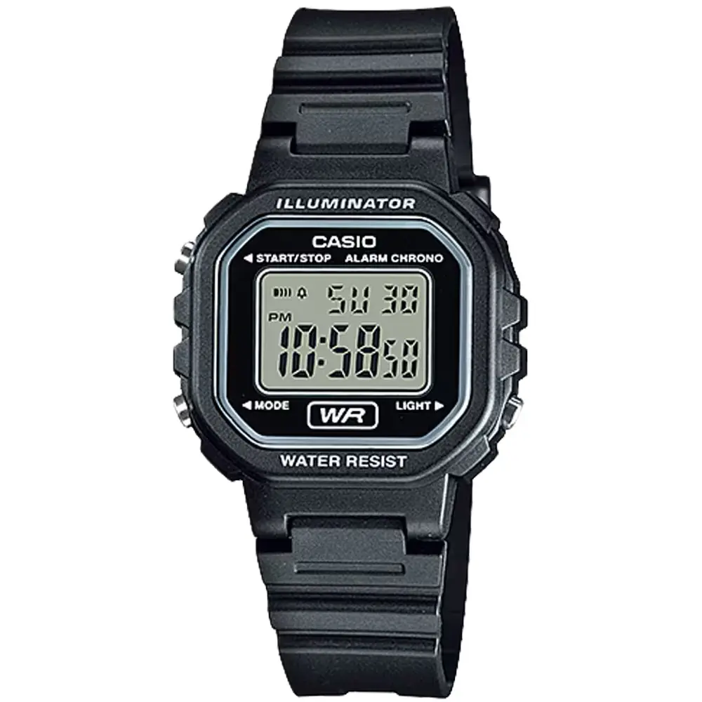 Casio Women's Illuminator Digital Watch with Black Resin Band - LA-20WH-1A