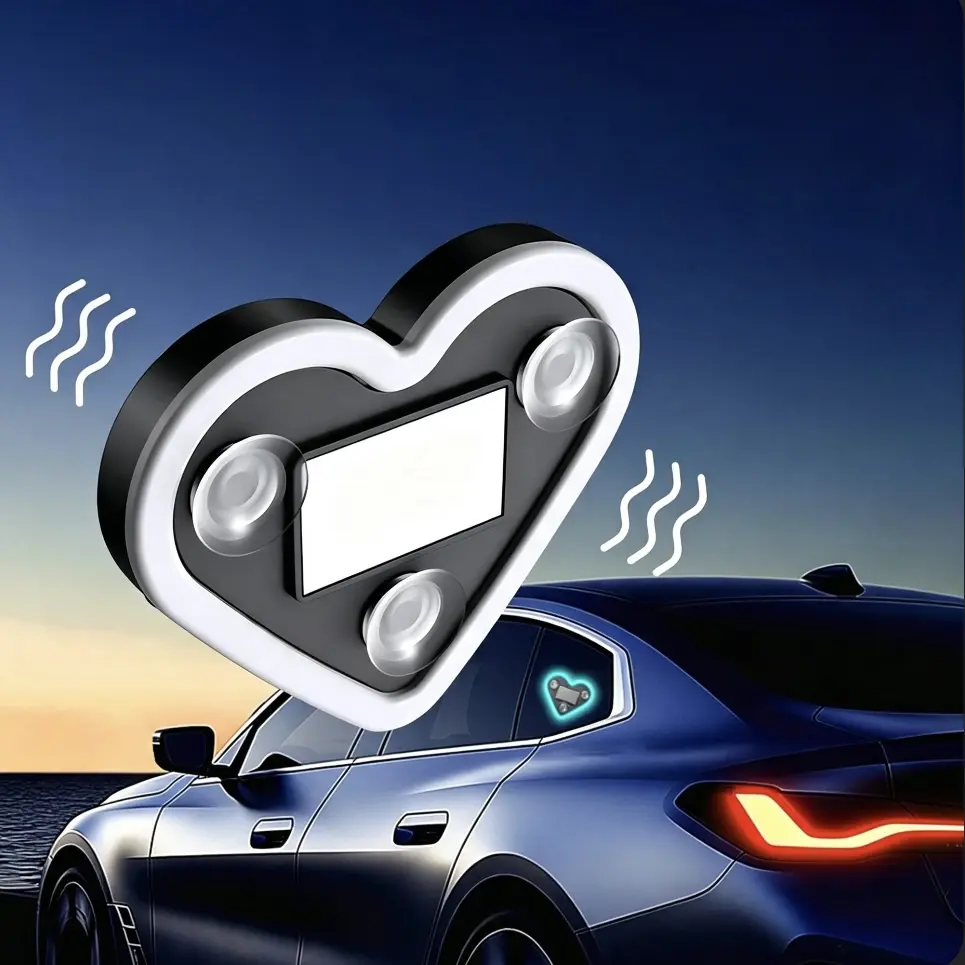【Summer Survivals】Joytutus Solar-Powered LED Neon Car Quarter Window Ambient Light, Heart/Star/BabyBottle Shapes, Eco-Friendly Car Decor Accessory Summerwins Car Atmosphere Lamp, Summerfinds