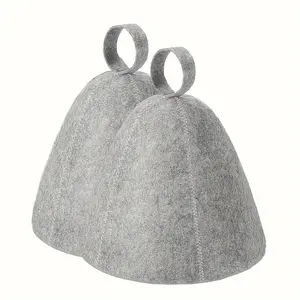 Two Sauna Hats, Thickened Wool Felt Caps, Quick-Dry wel Hats, Sauna Room Accessories.
