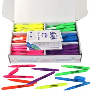 Color Swell Multi-Color Bulk Highlighters 96 Pack with 4 Bonus Mini Markers for Kids, Home School , Excellent Gifts  for Birthday, Halloween Art Supplies Gift Set, Christmas Gift.