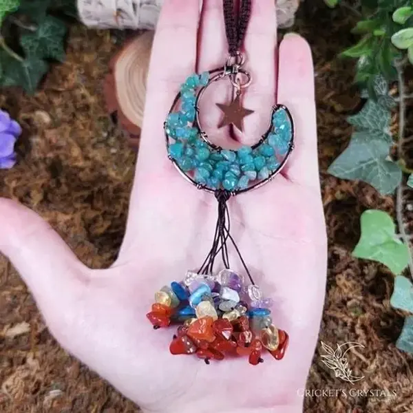 Handmade Green Aventurine Crystal Moon Décor