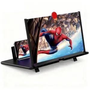 12" Screen Magnifier,3D HD Mobile Phone Magnifier Projector Screen Enlarger for Movies, Videos, and Gaming,Foldable Cell Phone Stand with Screen Amplifier,Supports All Smartphones (Black, 12inch) #Summerwins #DealsForYouDays