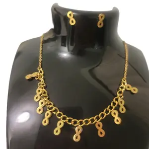 New Set Stainless Steel Gold infinito
