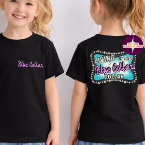 YOUTH & ADULT Living On That Blue Collar Dollar Graphic Tee, country boy clothing, toddler boy clothing, boys clothes